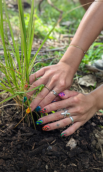 Get your hands dirty in our Native Pollinator Garden.