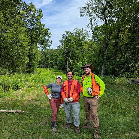 Students working in the Blind Brook Forest Restoration Area