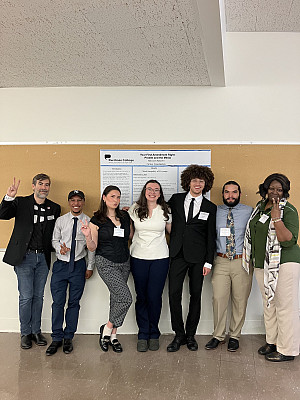 Political Science seniors presented their research at the James Utter Natural and Social Science Research Symposium (left to right) Prof....
