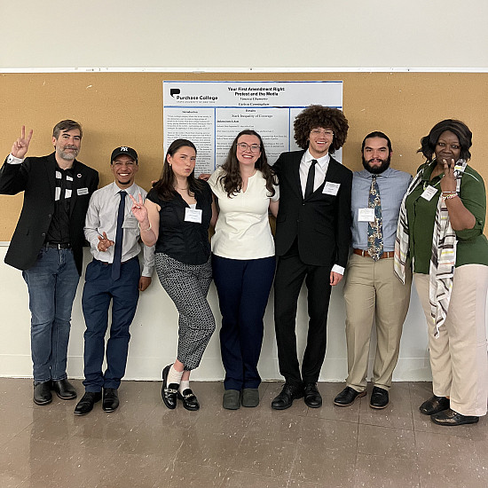 Political Science seniors presented their research at the James Utter Natural and Social Science Research Symposium (left to right) Prof....
