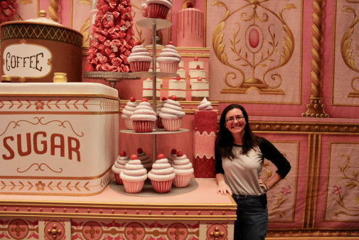 Devin McNamara in front of Whipped Cream set, July 2018