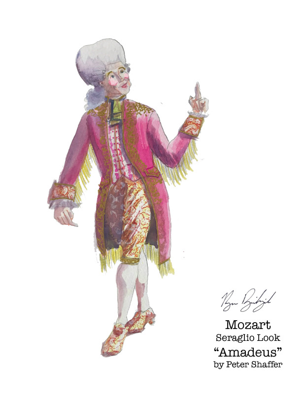 Costume rendering of Mozart from Peter Shaffer's Amadeus.