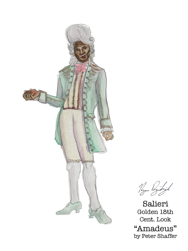 Costume rendering of Salieri from Peter Shaffer's Amadeus.