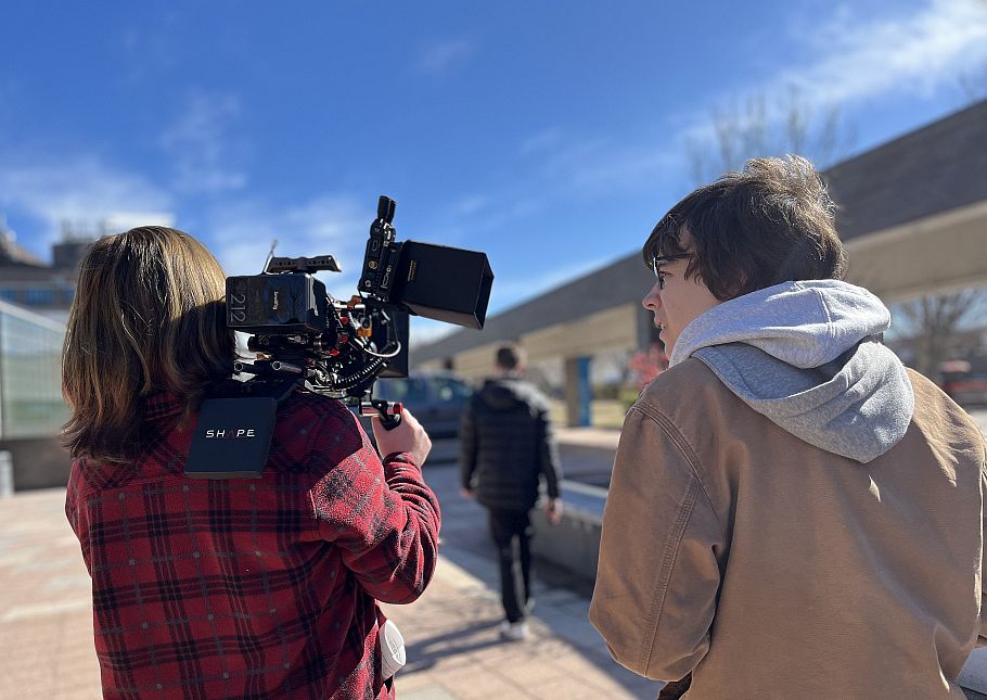 Film students on campus