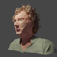 Self-portrait made in Blender. 