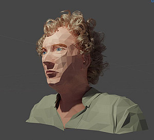 Self-portrait made in Blender. 