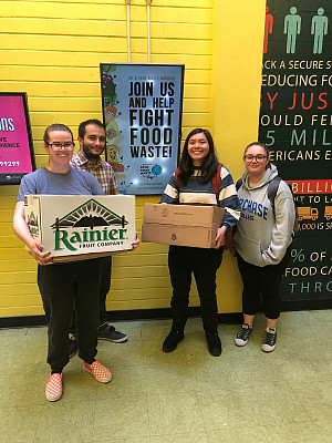 Students complete a food recovery.