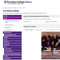 New Art History guide with left sidebar navigation and heliotrope & puce color scheme