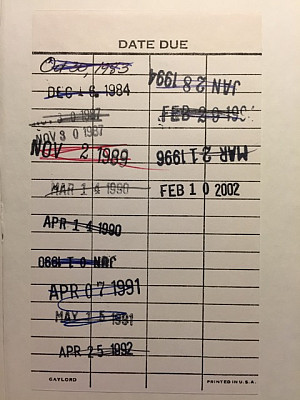 library book due date slip