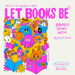 Neon pink, blue, yellow, and orange monsters reading books.