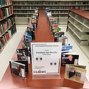 CDs on display in music collection