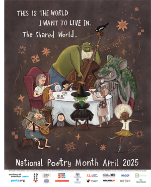 Children, many dressed in costume, dance to music and have a tea party with a monster. A man and a green monster play banjo and bass.