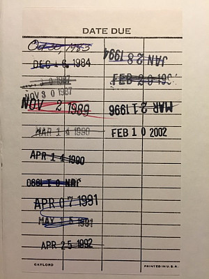 library book due date slip
