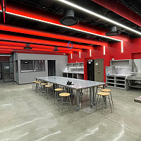 View of the new open Work Room in the Darkroom Suite.