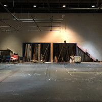 View of existing large sound stage space in Music Building