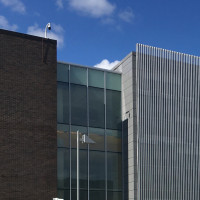 View of the south facade of the CMFT building.