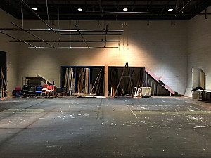 View of existing large sound stage space in Music Building