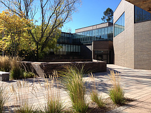 View at the entrance into the Visual Arts Building