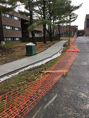 View of new Pine Walk pathway under construction.