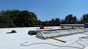 G-Street roof under construction.