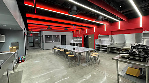 View of the new open Work Room in the Darkroom Suite.