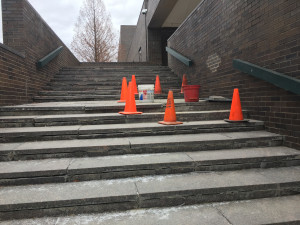 Image of existing PAC exterior stair in disrepair.