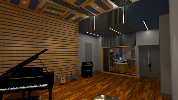Rendering of proposed recording studio.
