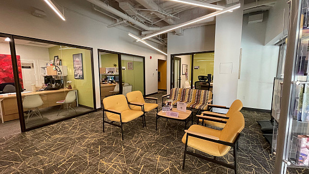 View of the Admissions new lobby.