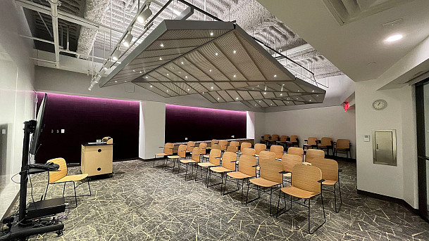 View inside of new Admissions Presentation Room.