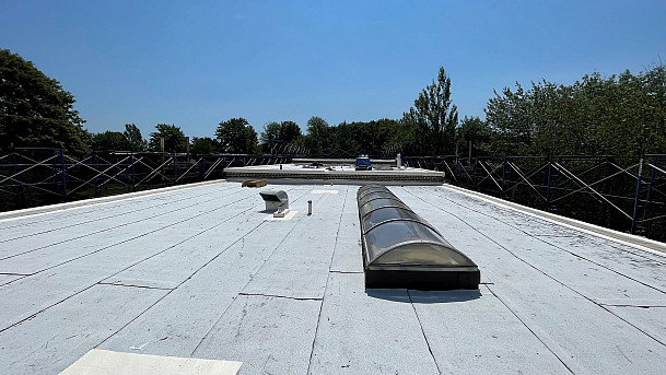 View of Olde G-Street roof under construction.