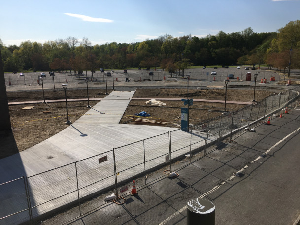 View of new concrete island being installed at West 2.