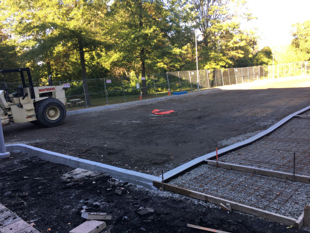 View of new parking behind Natural Science under construction.