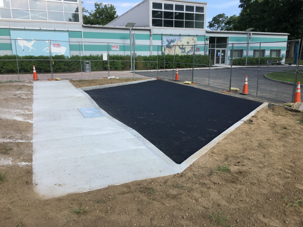 View of new Museum parking spaces nearing completion.