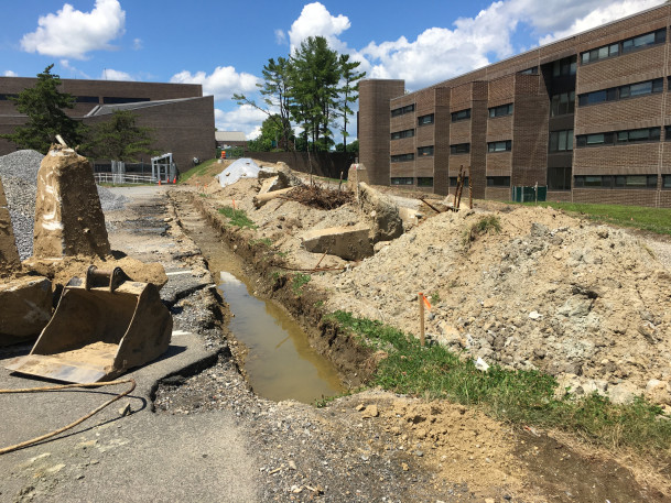 View of Central 3 excavation & construction near Big Haus pathway.