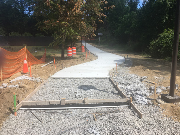 View of new pathway to The Commons under construction.