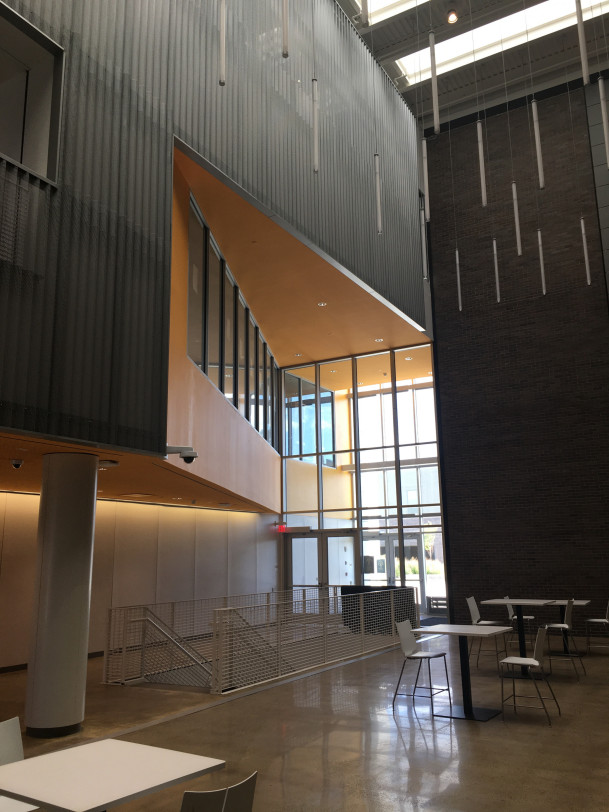 View of the CMFT interior plaza level lobby.