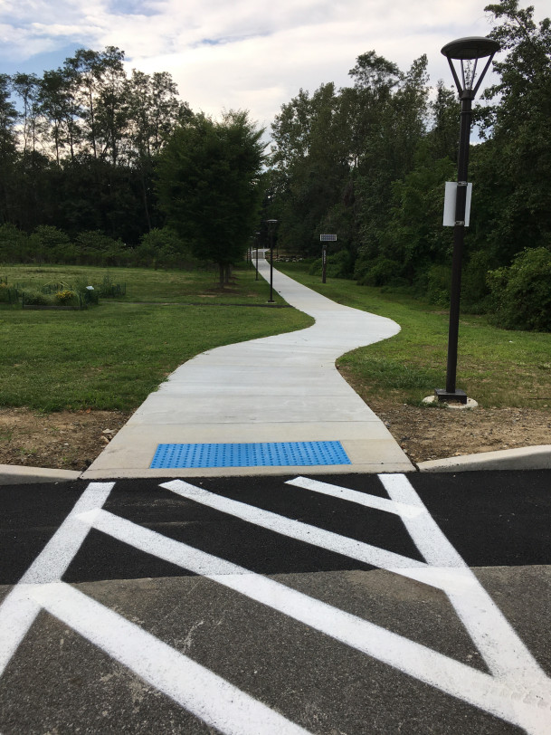 View of new pathway to Commons Apartments.