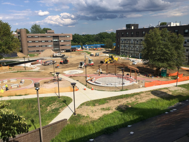 View of Quad courtyard under construction