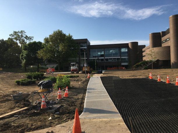 View of new firelane being installed