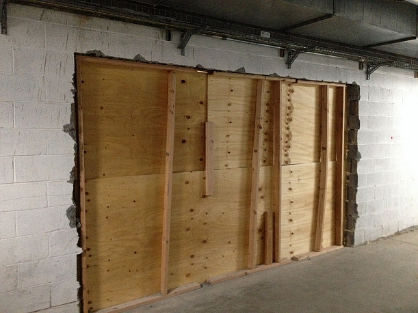 View of new Mailroom entrance under construction