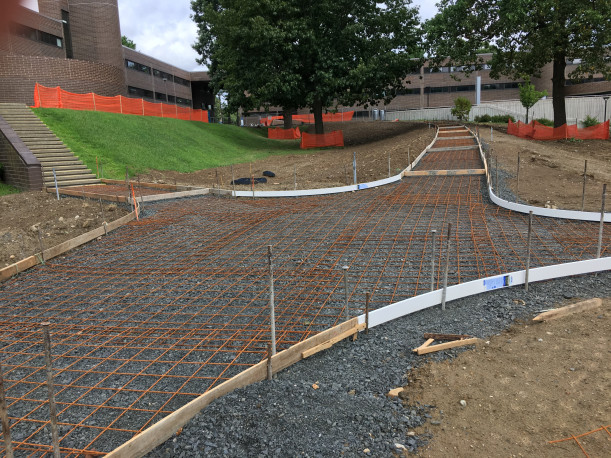 Photo of Quad walkway under construction