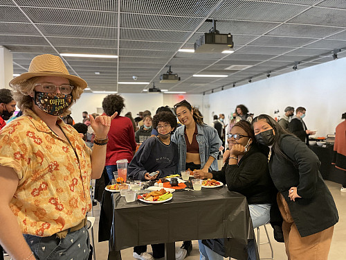 Students in costume at the RA Appreciation event